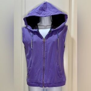 Marithe Francois Girbaud Purple Sleeveless Hoodie Vest 90’s Y2K Size Medium
